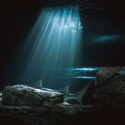 Fishing God: light rays shining into the deep sea
