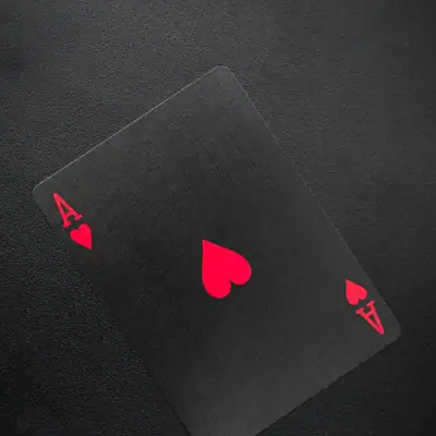 Super Ace: ace of hearts playing card on black
